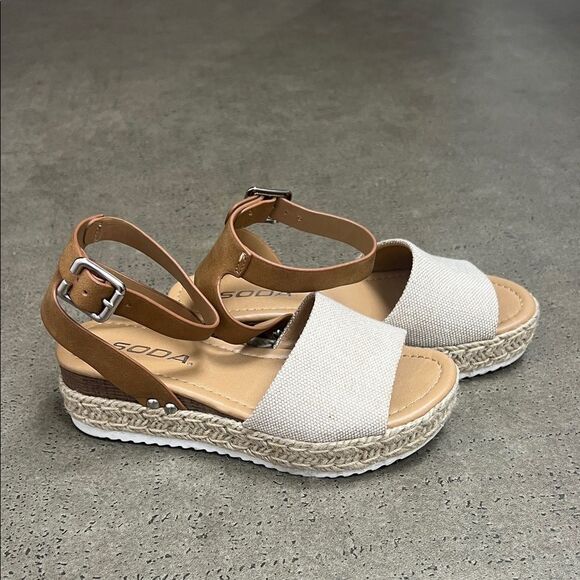 Soda Cream and Tan Espadrille Sandals - Picture 3 of 8
